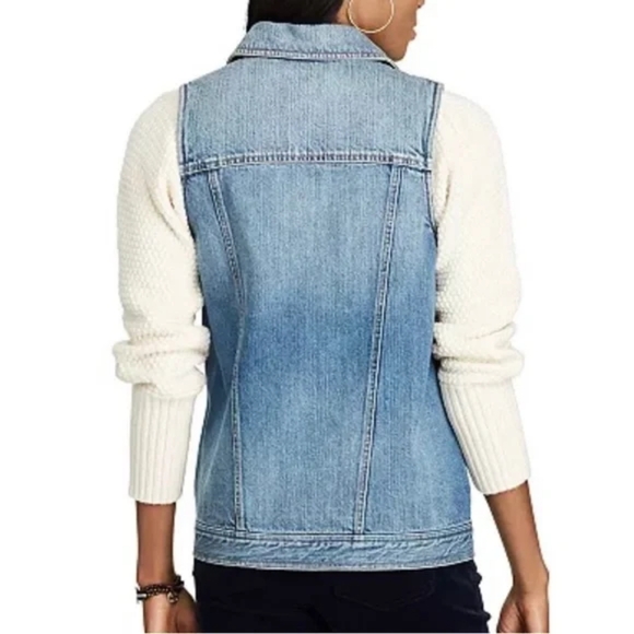 Chaps Women’s Light Wash Denim Vest Size M - Picture 8 of 11
